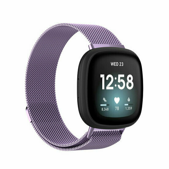 Fitbit Versa 3/4 &amp; Sense 1/2 milanaise Armband - Small - Lila