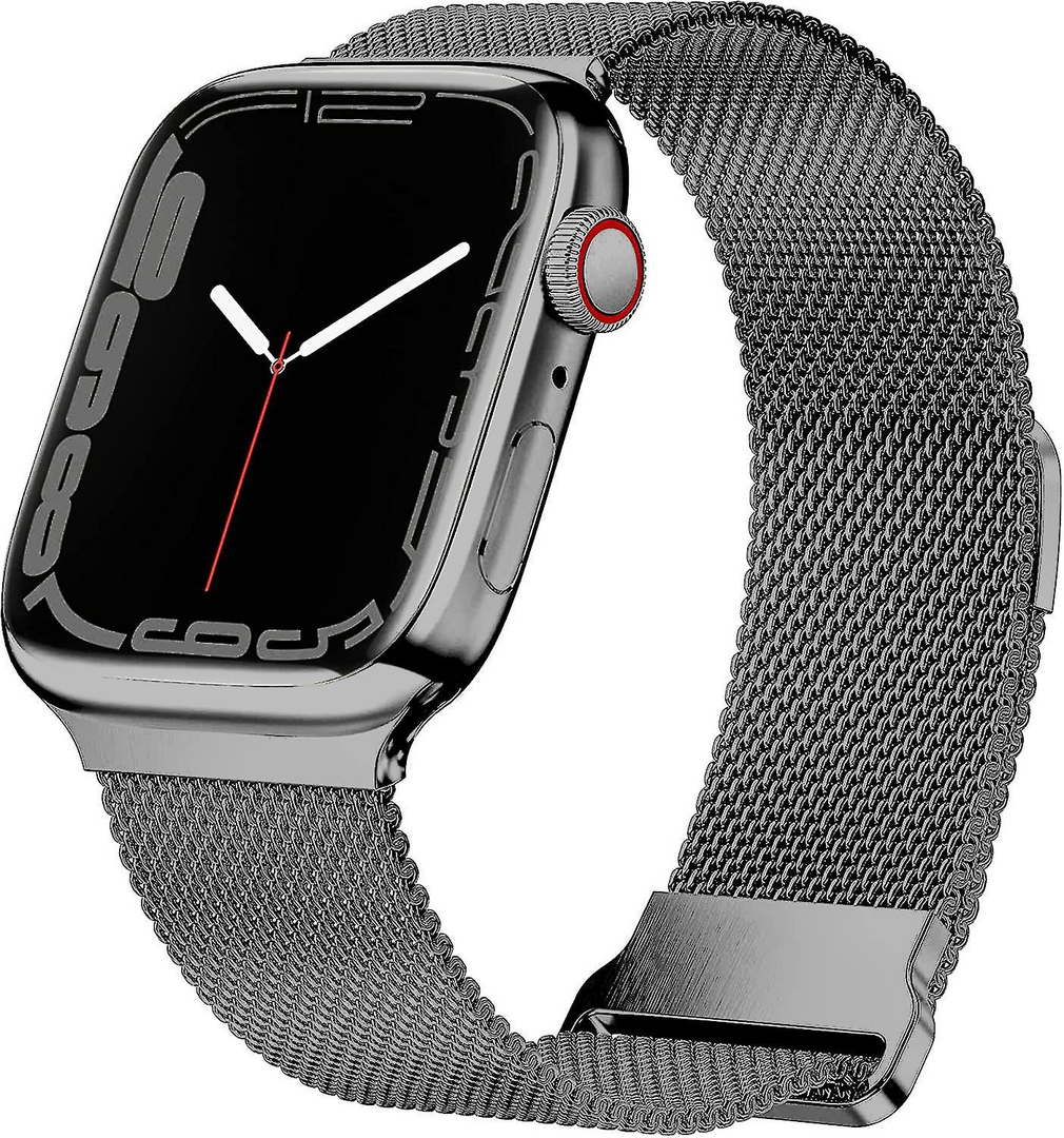Milanaise Band - Space Grau - Extra starker Magnet - Geeignet f&uuml;r Apple Watch 38mm / 40mm / 41mm / 42mm