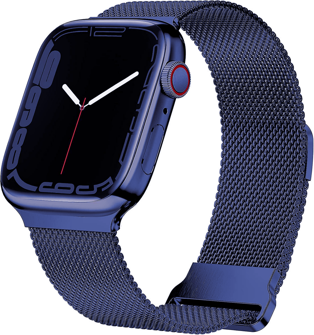 Milanaise Band - Dunkelblau - Extra starker Magnet - Geeignet f&uuml;r Apple Watch 38mm / 40mm / 41mm / 42mm
