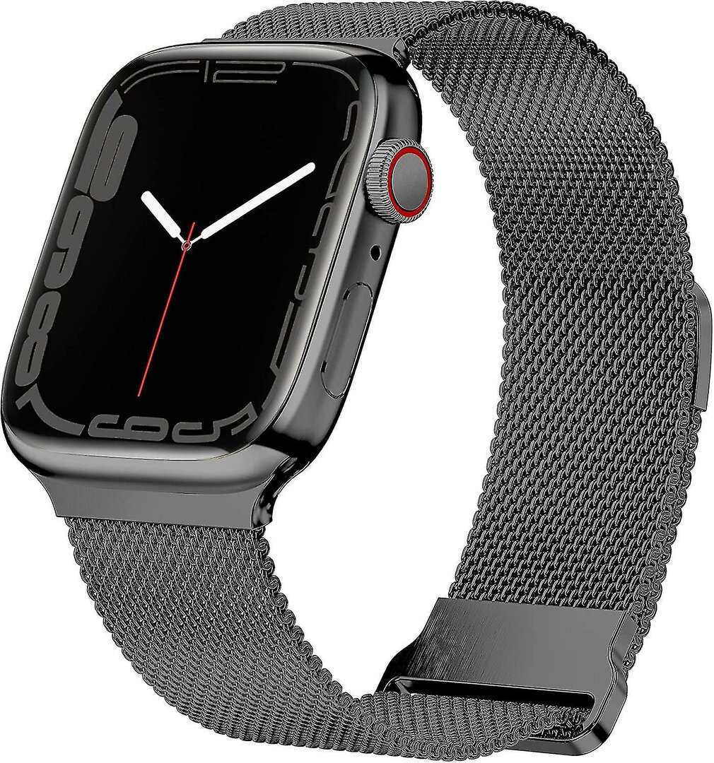 Milanaise Band - Schwarz - Extra starker Magnet - Geeignet f&uuml;r Apple Watch 38mm / 40mm / 41mm / 42mm