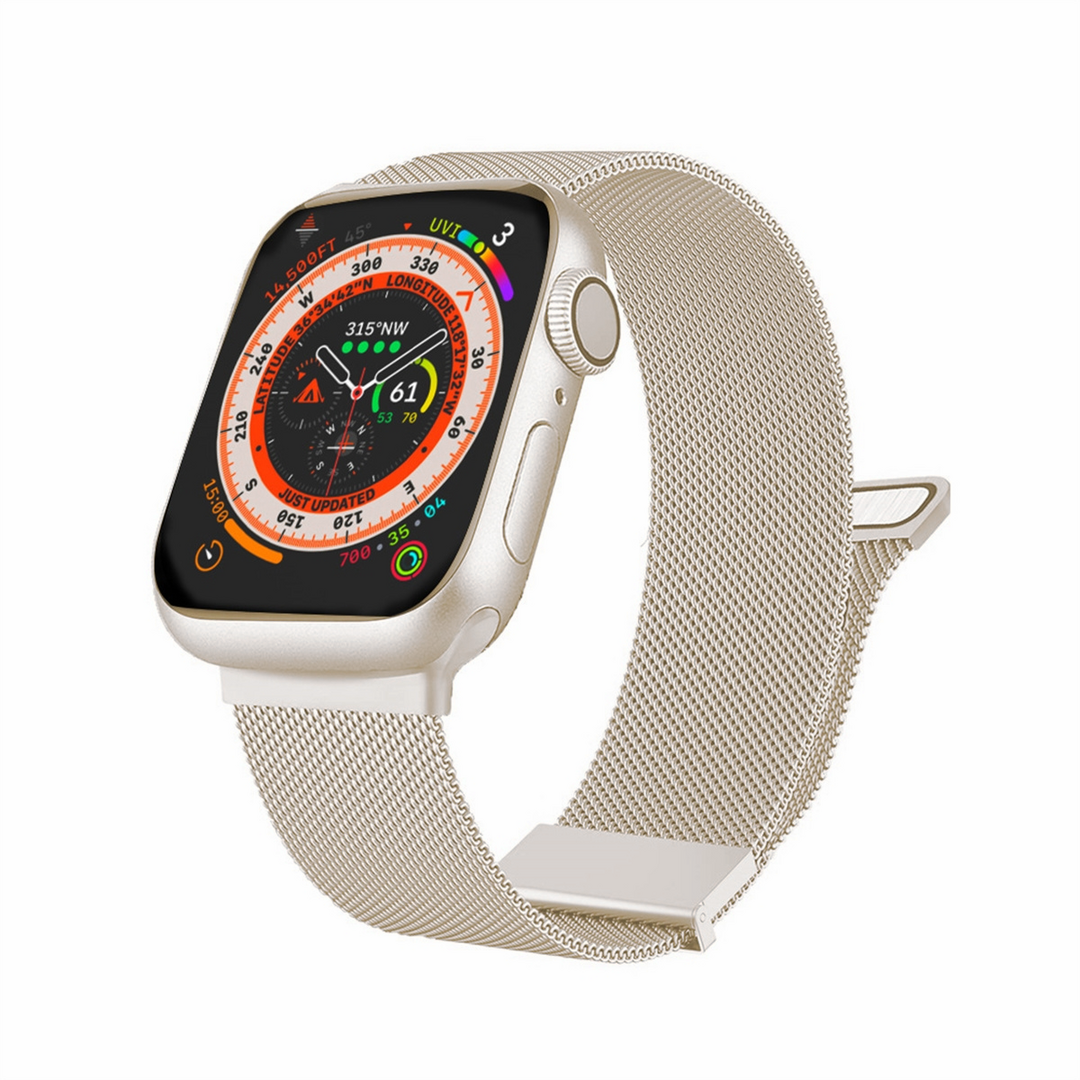 Milanaise Band - Polarstern / Starlight - Extra starker Magnet - Geeignet f&uuml;r Apple Watch 38mm / 40mm / 41mm / 42mm