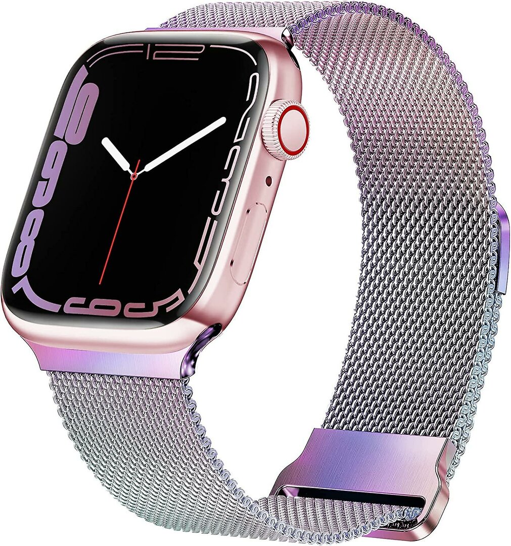Milanaise Band - Mehrfarbig - Extra starker Magnet - Geeignet f&uuml;r Apple Watch 44mm / 45mm / 46mm / 49mm