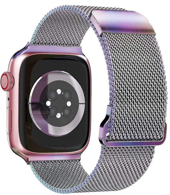 Milanaise Band - Mehrfarbig - Extra starker Magnet - Geeignet f&uuml;r Apple Watch 44mm / 45mm / 46mm / 49mm