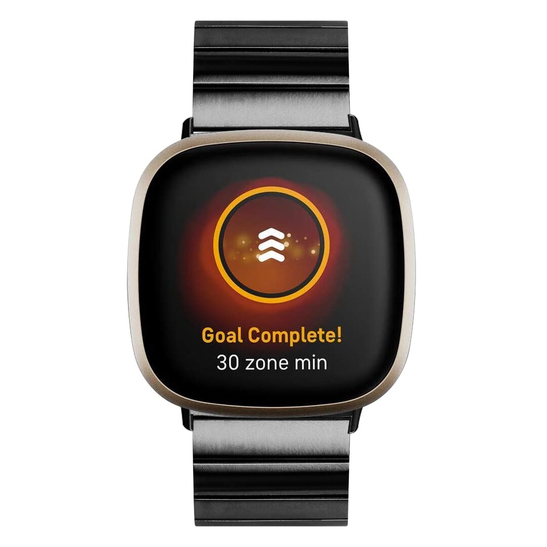 Fitbit Versa 3/4 &amp; Sense 1/2 Metallgliederband - Schwarz