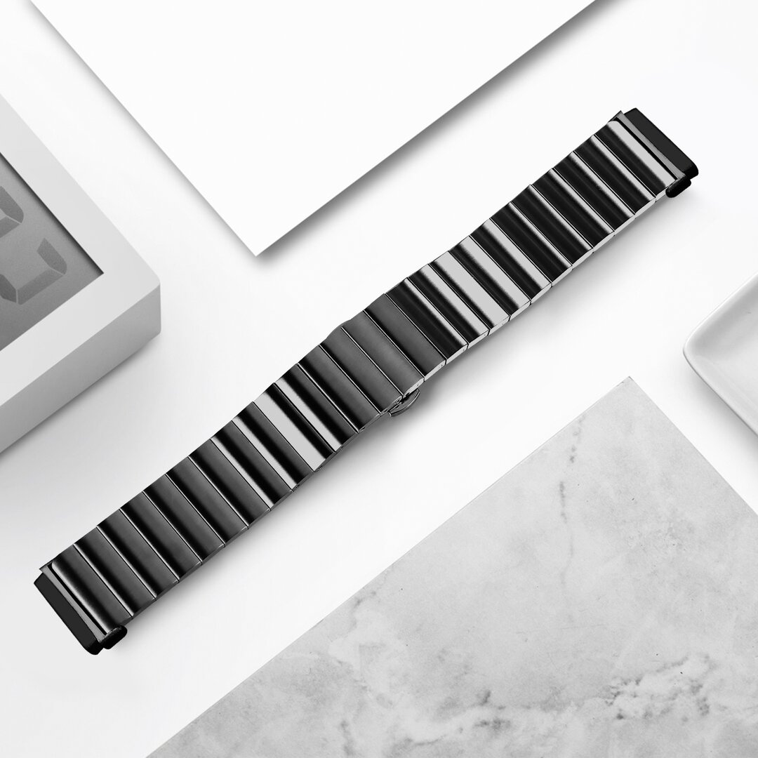 Fitbit Versa 3/4 &amp; Sense 1/2 Metallgliederband - Schwarz