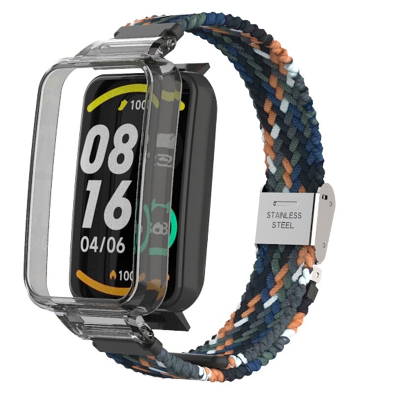 Geflochtenes Nylonband mit H&uuml;lle - Mehrfarbig Dunkel - Xiaomi Smart band 7 Pro