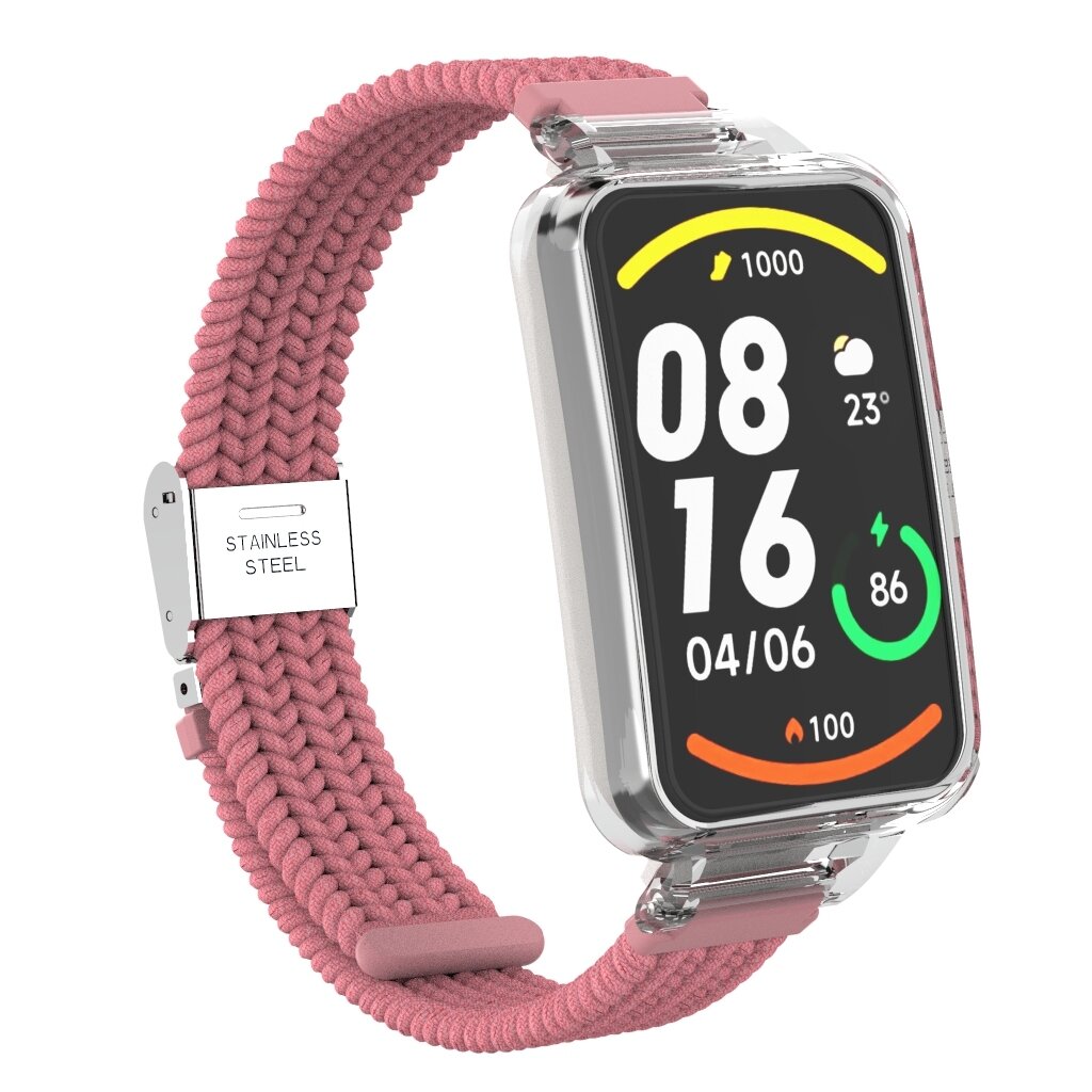 Geflochtenes Nylonband mit H&uuml;lle - Pink - Xiaomi Smart band 7 Pro
