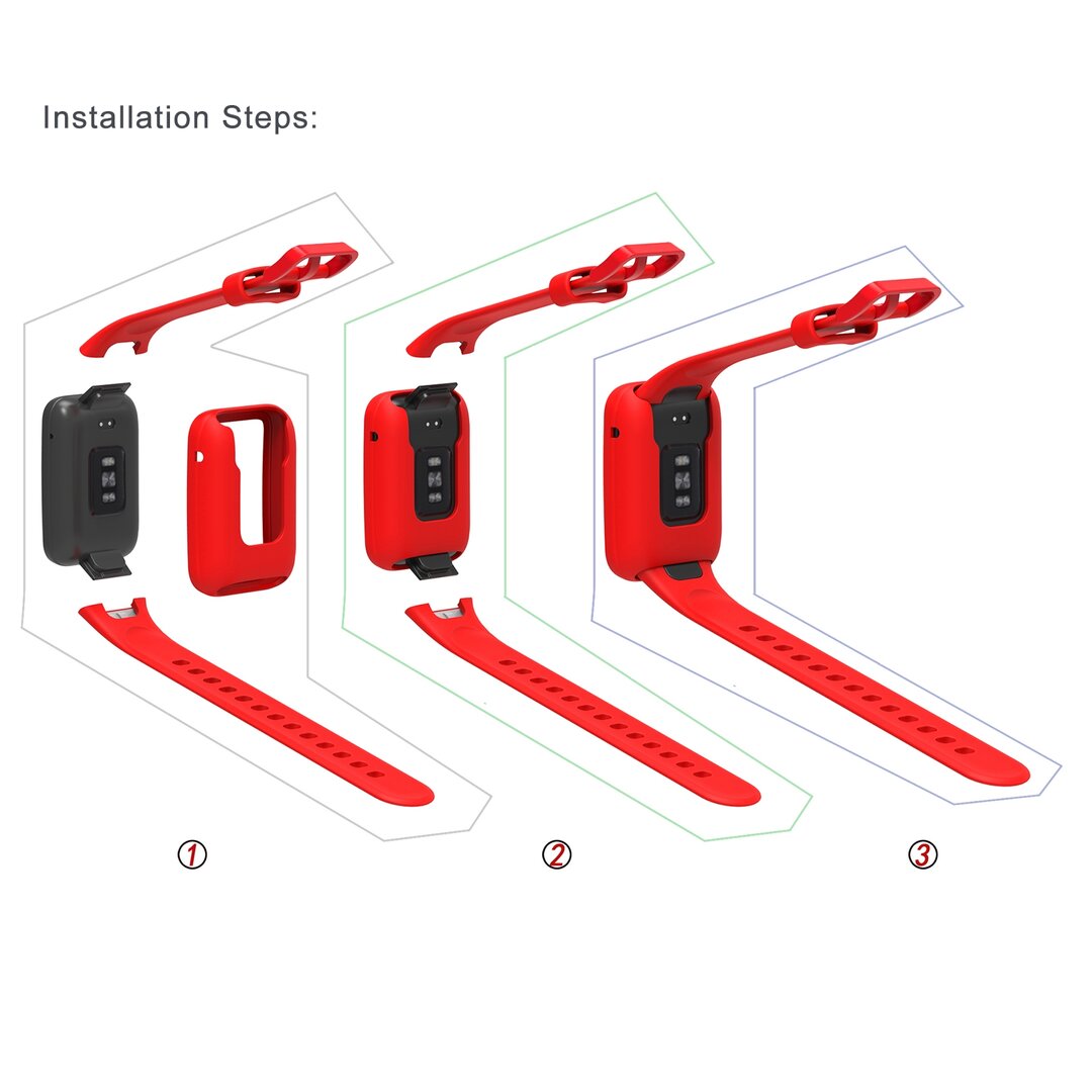 Silikon-Sportband mit H&uuml;lle - Schwarz - Xiaomi Smart band 7 Pro