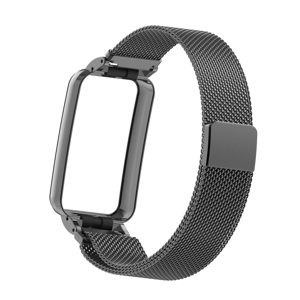 Milanaise Loop mit H&uuml;lle - Schwarz - Xiaomi Smart Band 7 Pro