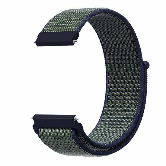 Sport Loop Nylon armband - Blau mit gr&uuml;nem Band - Xiaomi Watch 2 / Xiaomi Watch S1 / S2 / S3 / S4 / Mi Watch