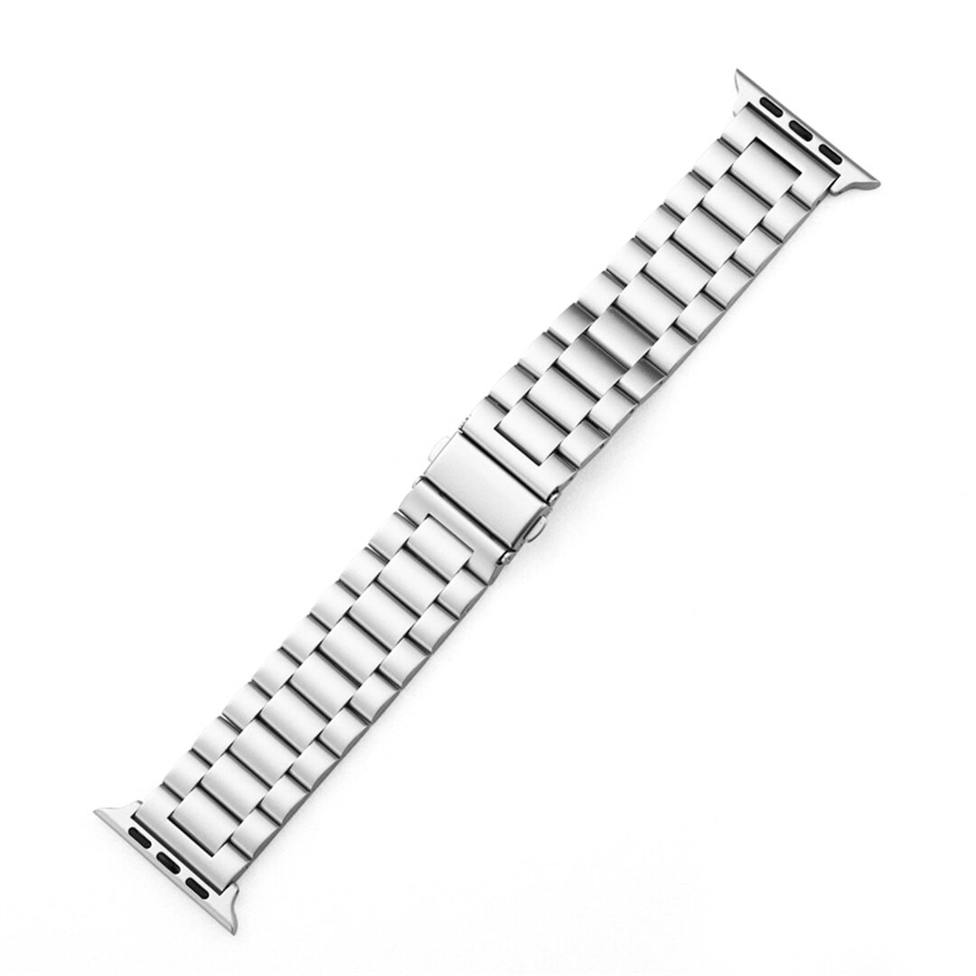 Stahlgliederarmband - Silber - Geeignet f&uuml;r Apple Watch 38mm / 40mm / 41mm / 42mm