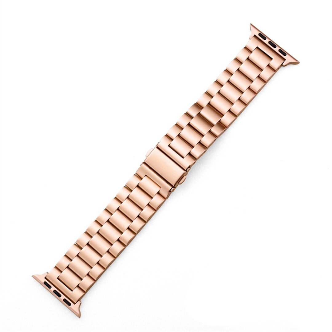 Stahlgliederarmband - Ros&eacute;gold - Geeignet f&uuml;r Apple Watch 38mm / 40mm / 41mm / 42mm