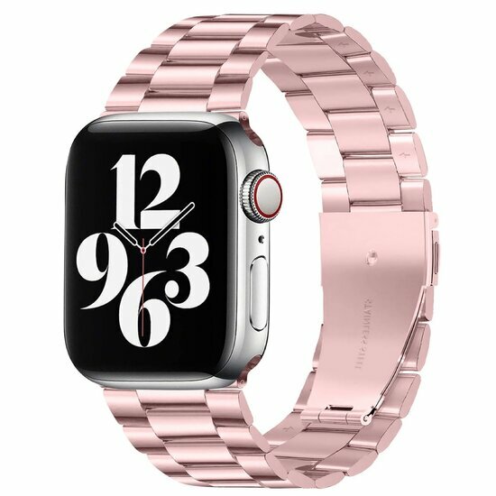 Stahlgliederarmband - Rose pink - Passend f&uuml;r Apple Watch 38mm / 40mm / 41mm / 42mm