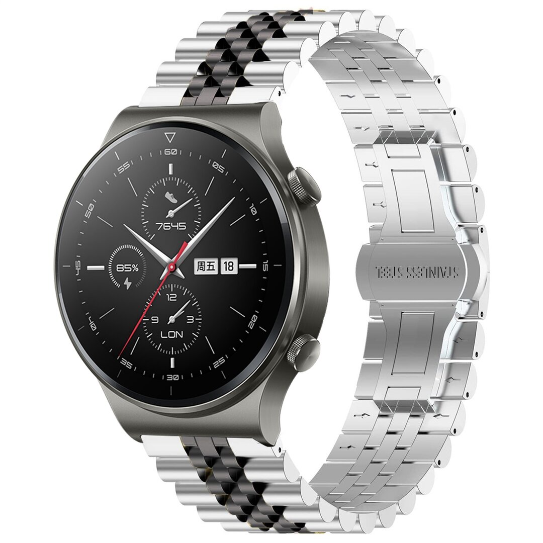 Stahlband - Silber / Schwarz - Huawei Watch GT 2 Pro / GT 3 Pro - 46mm
