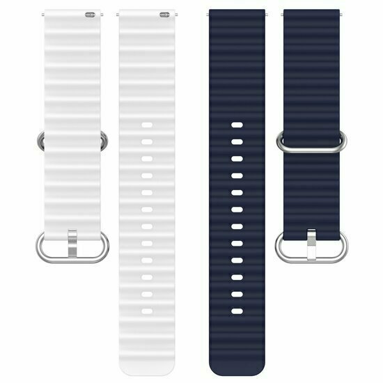 Ocean Style Silikonarmband - Dunkelblau / Wei&szlig; - Huawei Watch GT 2 Pro / GT 3 Pro - 46mm