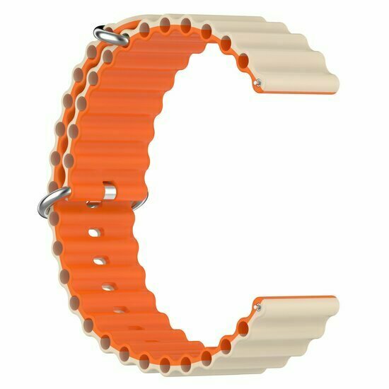 Ocean Style Silikonarmband - Beige / Orange - Huawei Watch GT 2 Pro / GT 3 Pro - 46mm