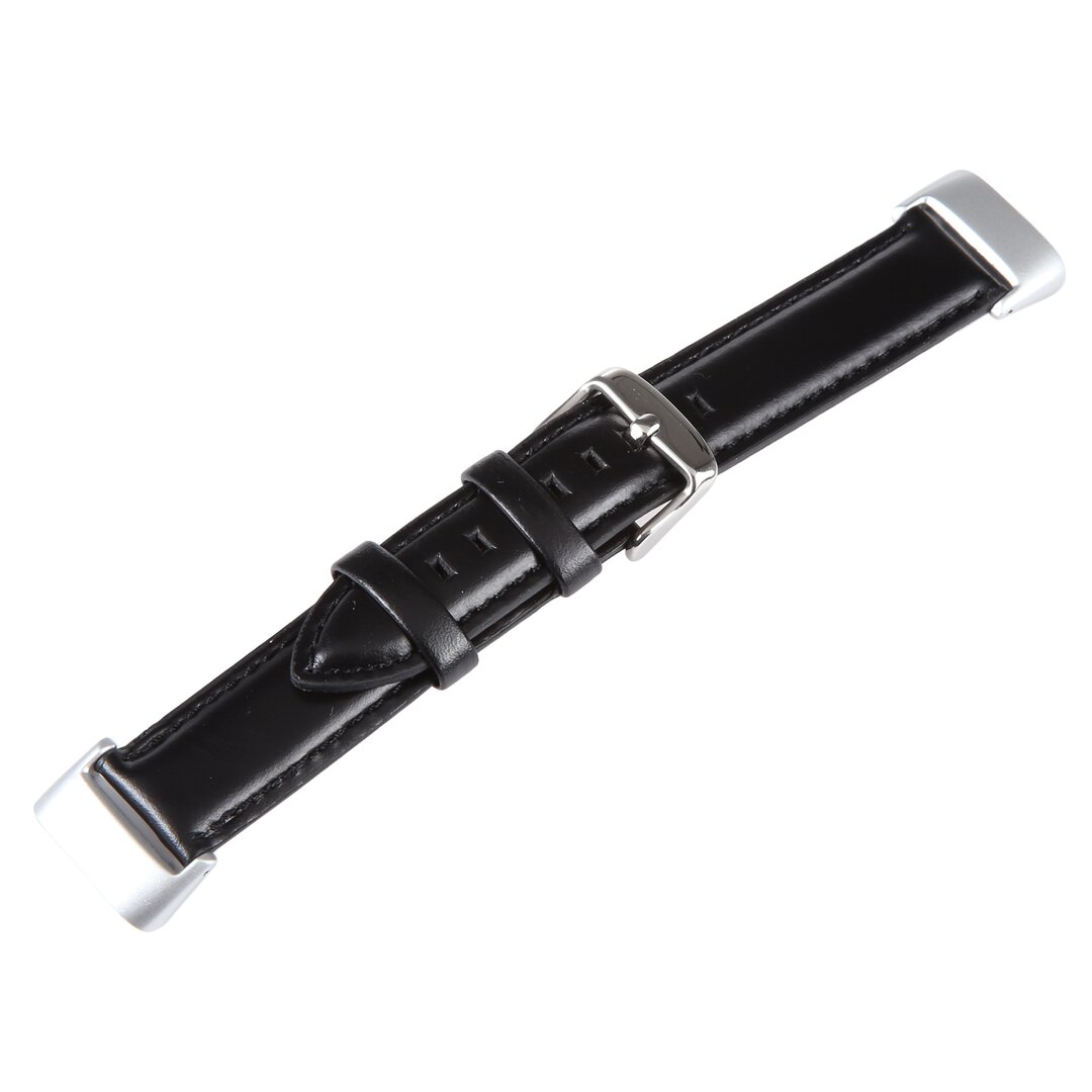 Fitbit Charge 5 &amp; 6 Band - Echtes Leder - Schwarz