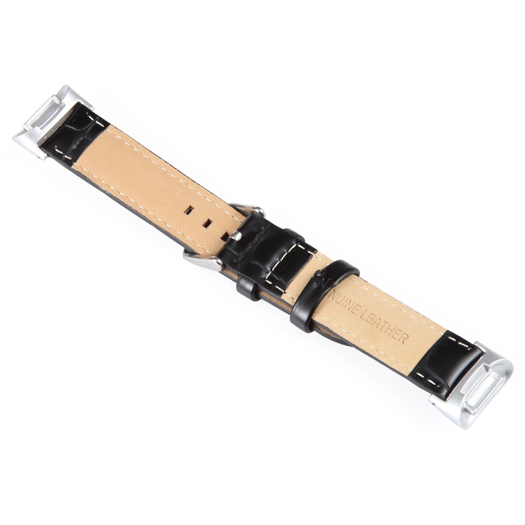 Fitbit Charge 5 &amp; 6 Band - Echtes Leder - Schwarz
