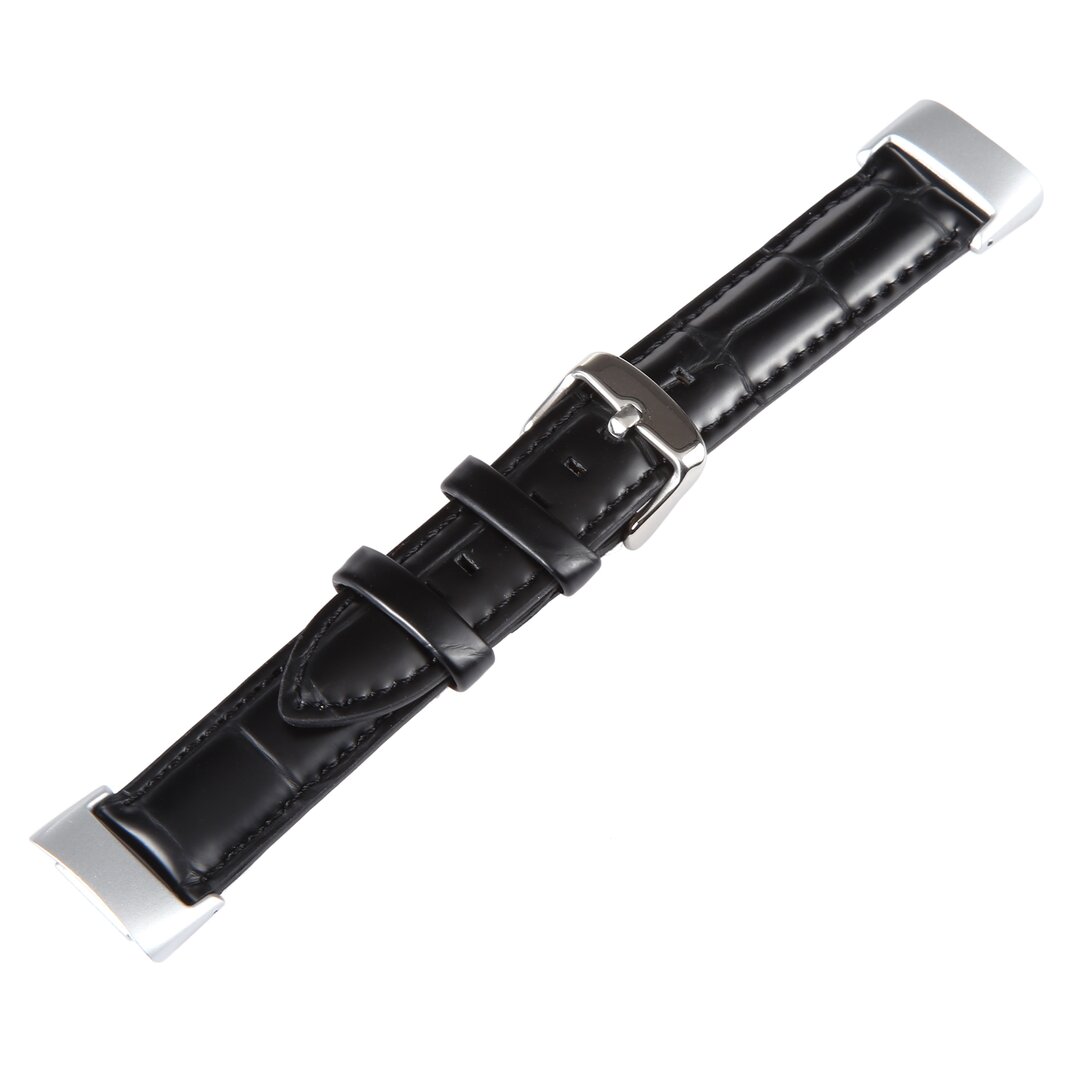 Fitbit Charge 5 &amp; 6 Band - Echtes Leder - Schwarz