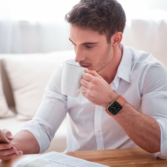 Weiches Silikonarmband mit Schnallenverschluss - Dunkelkoralle - Geeignet f&uuml;r Apple Watch 38mm / 40mm / 41mm / 42mm