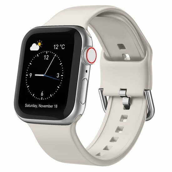Weiches Silikonarmband mit Schnallenverschluss - Polarstern / Starlight - Geeignet f&uuml;r Apple Watch 38mm / 40mm / 41mm / 42mm
