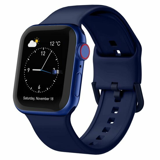Weiches Silikonarmband mit Schnallenverschluss - Nachtblau - Geeignet f&uuml;r Apple Watch 38mm / 40mm / 41mm / 42mm