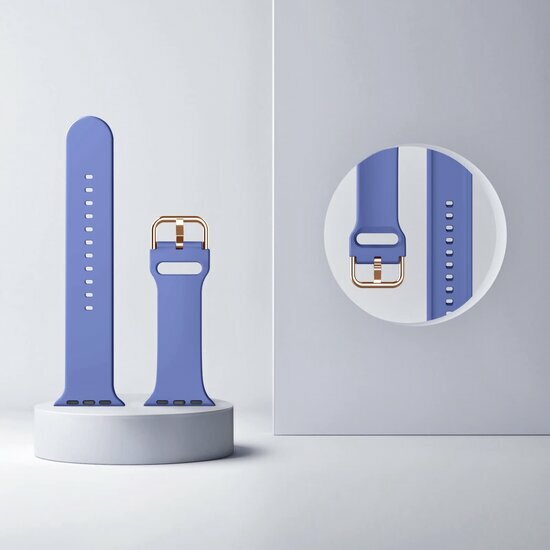 Weiches Silikonarmband mit Schnallenverschluss - Blau-violett - Geeignet f&uuml;r Apple Watch 44mm / 45mm / 49mm
