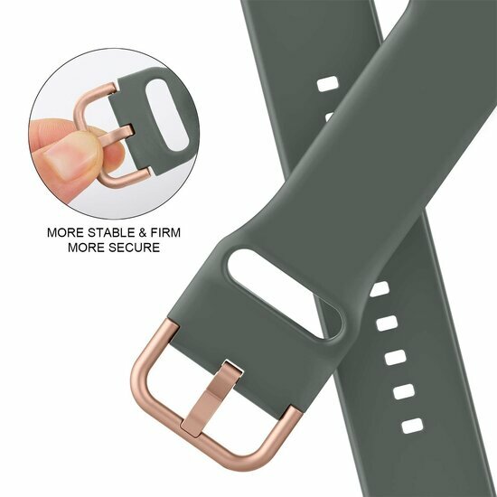Weiches Silikonarmband mit Schnallenverschluss - Olivgr&uuml;n - Geeignet f&uuml;r Apple Watch 44mm / 45mm / 49mm