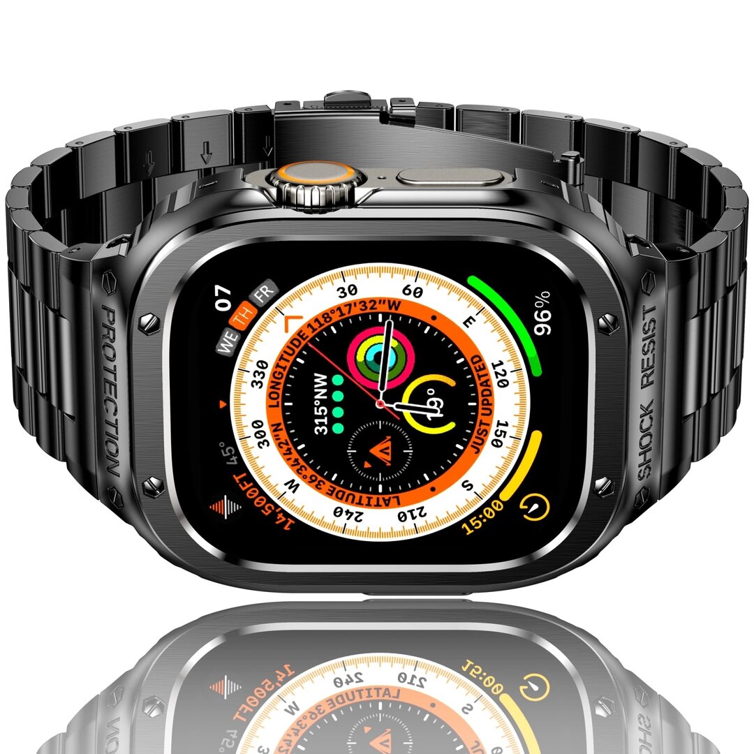 Ultra-Schutz-Edelstahlband - Schwarz - Geeignet f&uuml;r Apple Watch 44mm