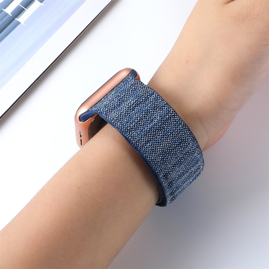 Denim-Nylonarmband - Dunkelblau - Geeignet f&uuml;r Apple Watch 38mm / 40mm / 41mm / 42mm