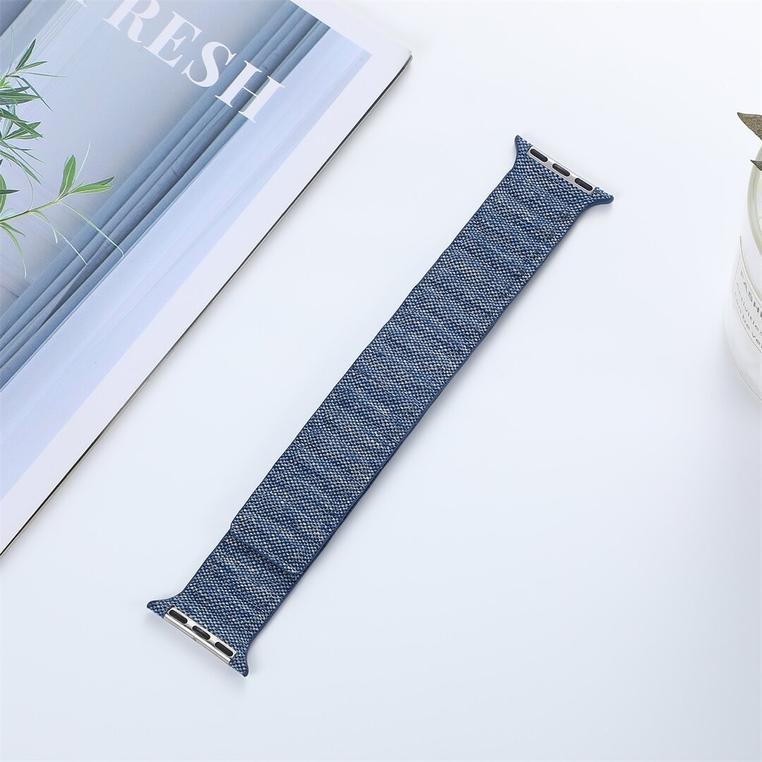 Denim-Nylonarmband - Dunkelblau - Geeignet f&uuml;r Apple Watch 38mm / 40mm / 41mm / 42mm