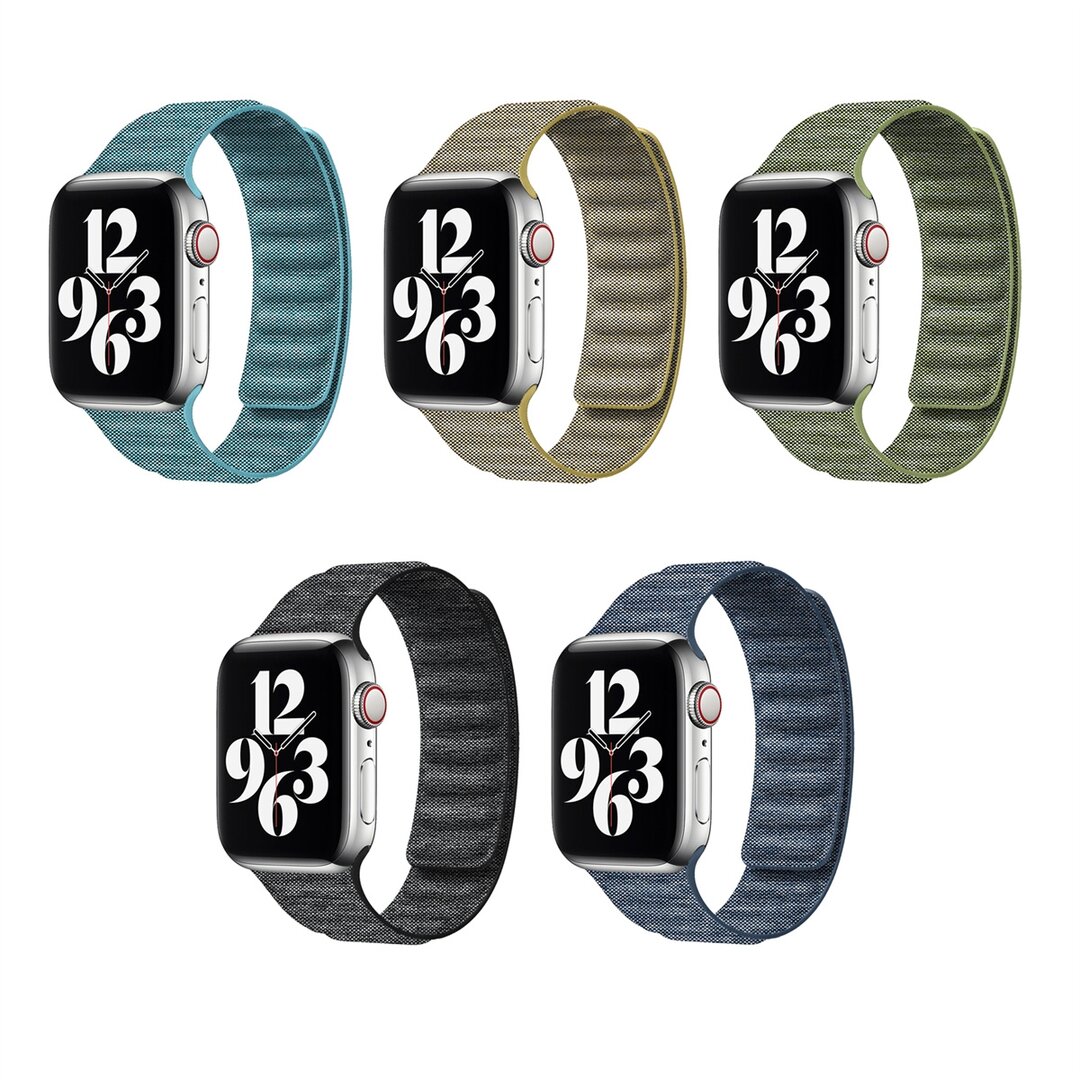 Denim-Nylonarmband - Schwarz - Geeignet f&uuml;r Apple Watch 38mm / 40mm / 41mm / 42mm