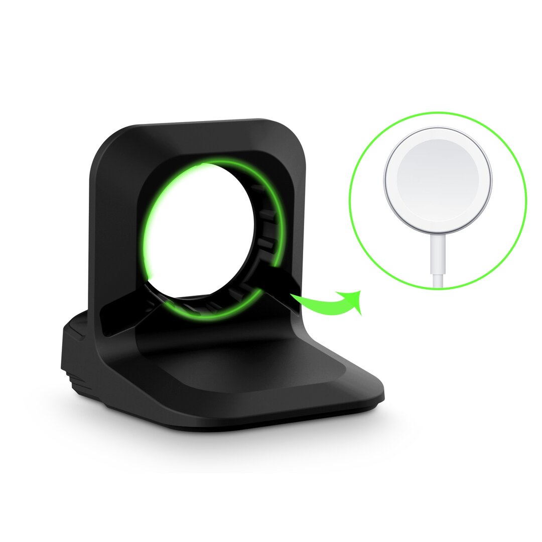 Silikonhalterung f&uuml;r Apple Watch - Schwarz - Geeignet f&uuml;r alle Apple Watch Serien