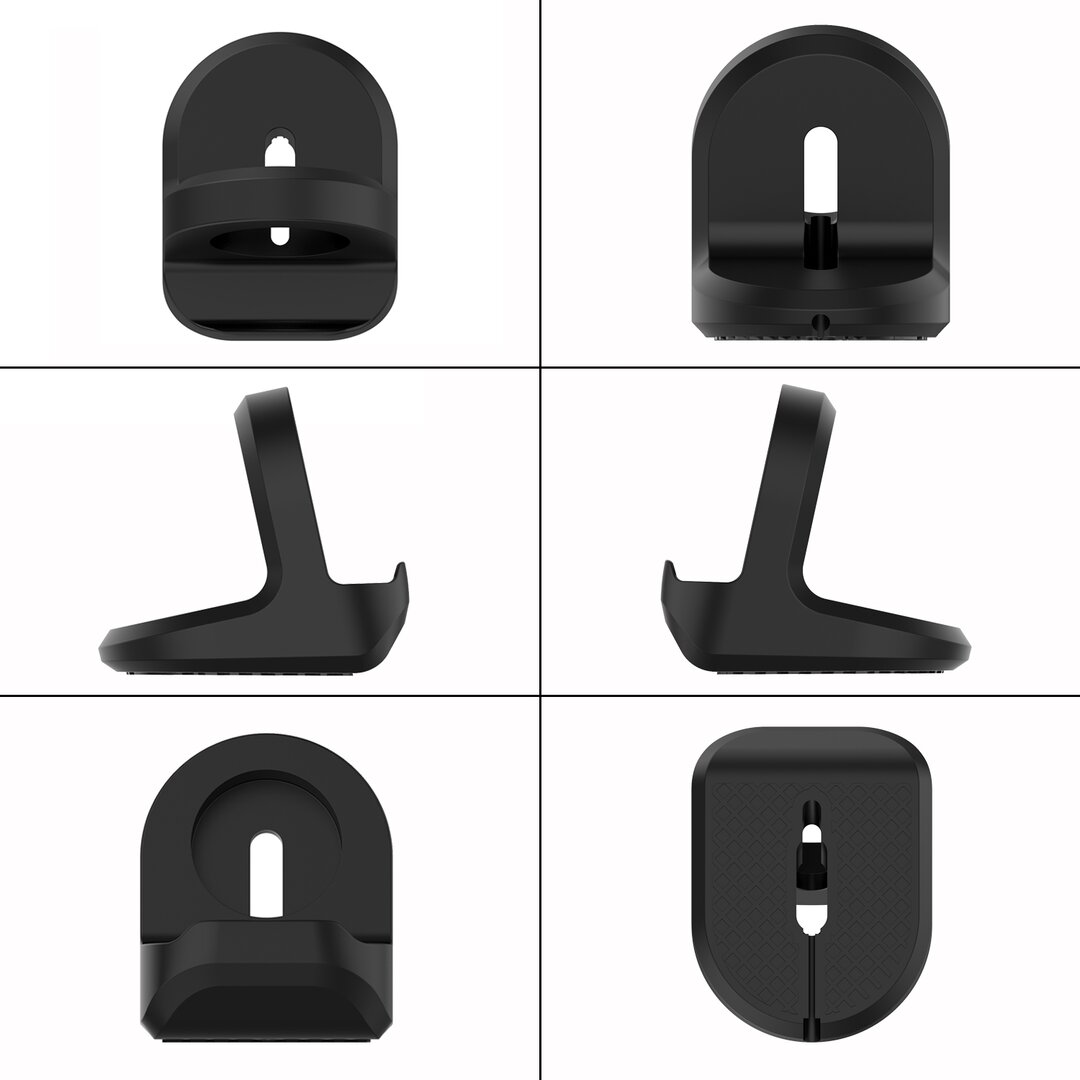 Apple Watch Ladehalterung - Silikon - Schwarz - Geeignet f&uuml;r Apple Watch