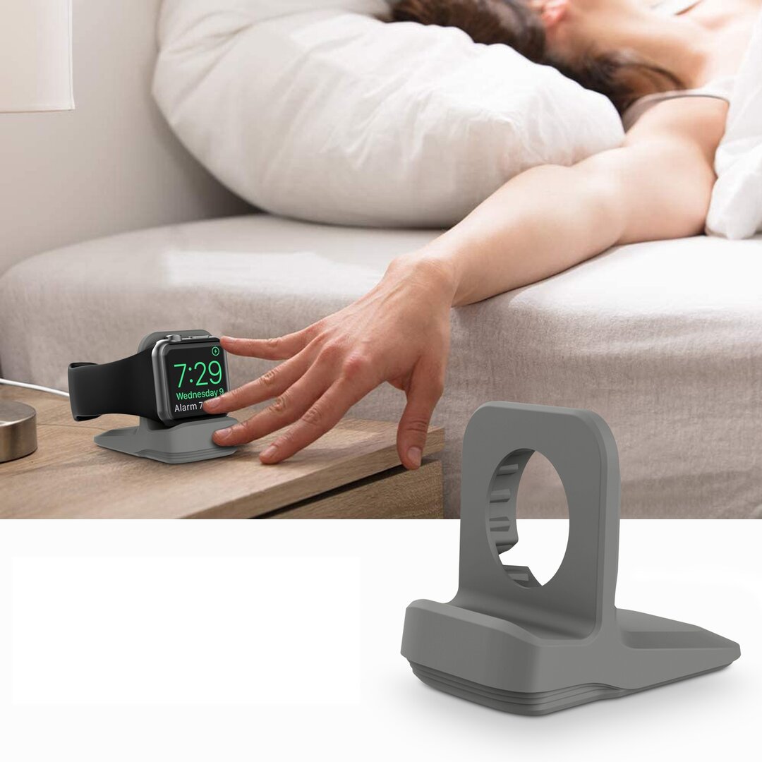 Silikonhalterung f&uuml;r die Apple Watch - Grau - Geeignet f&uuml;r alle Serien der Apple Watch