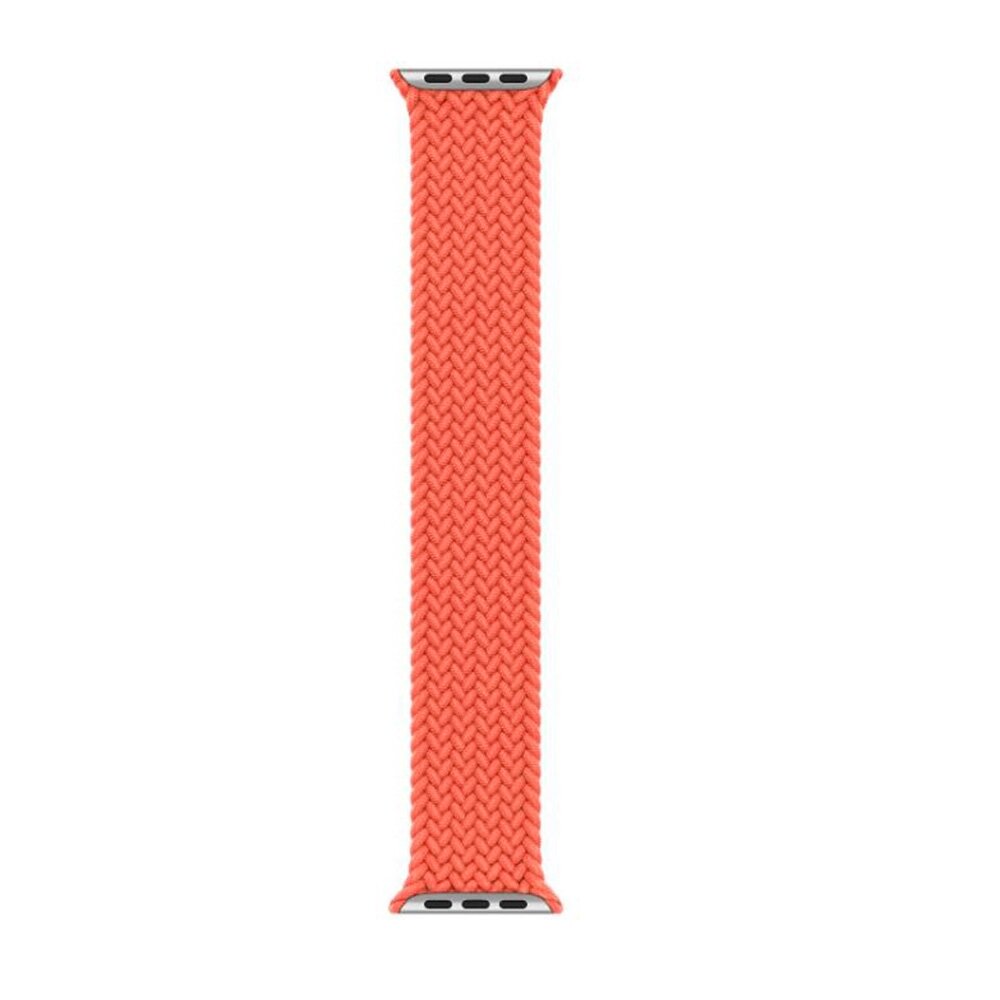 Geflochtenes Solo Loop Nylonband - Gr&ouml;&szlig;e: S - Weiches Orange - Geeignet f&uuml;r Apple Watch 38mm / 40mm / 41mm