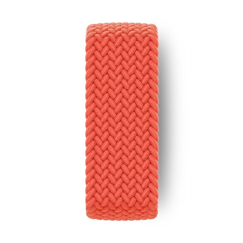Geflochtenes Solo Loop Nylonband - Gr&ouml;&szlig;e: S - Weiches Orange - Geeignet f&uuml;r Apple Watch 38mm / 40mm / 41mm