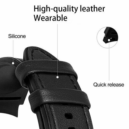 2 in 1 Silikon/Lederband - Dunkelbraun - Samsung Galaxy Watch 7 - 40mm / 44mm &amp; Watch FE
