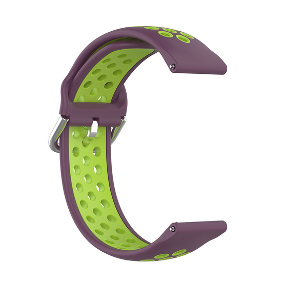 Silikon-Sportarmband mit Schnalle - Lila + Gr&uuml;n - Samsung Galaxy Watch 7 - 40mm / 44mm &amp; Watch FE