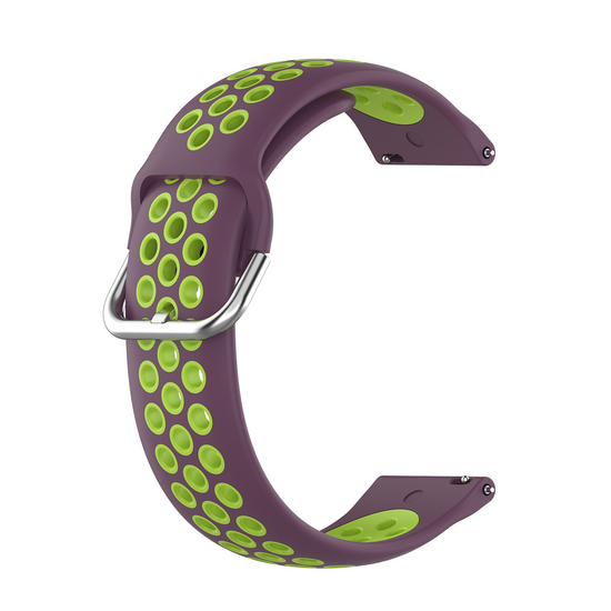 Silikon-Sportarmband mit Schnalle - Lila + Gr&uuml;n - Samsung Galaxy Watch 7 - 40mm / 44mm &amp; Watch FE