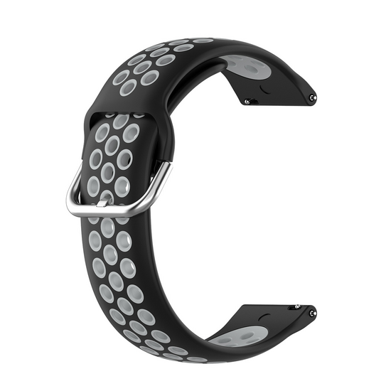 Silikon-Sportarmband mit Schnalle - Schwarz + Grau - Samsung Galaxy Watch 7 - 40mm / 44mm &amp; Watch FE