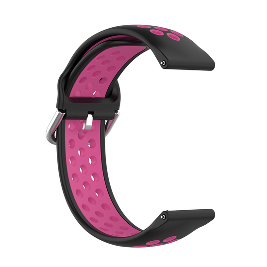 Silikon-Sportarmband mit Schnalle - Schwarz + Rosa - Samsung Galaxy Watch 7 - 40mm / 44mm &amp; Watch FE