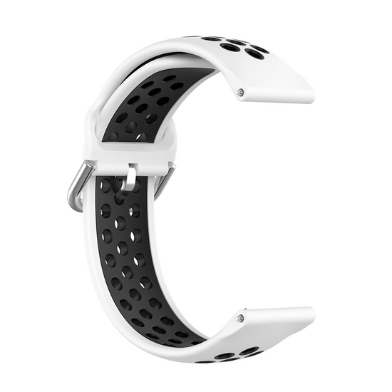 Silikon-Sportarmband mit Schnalle - Wei&szlig; + Schwarz - Samsung Galaxy Watch 7 - 40mm / 44mm &amp; Watch FE