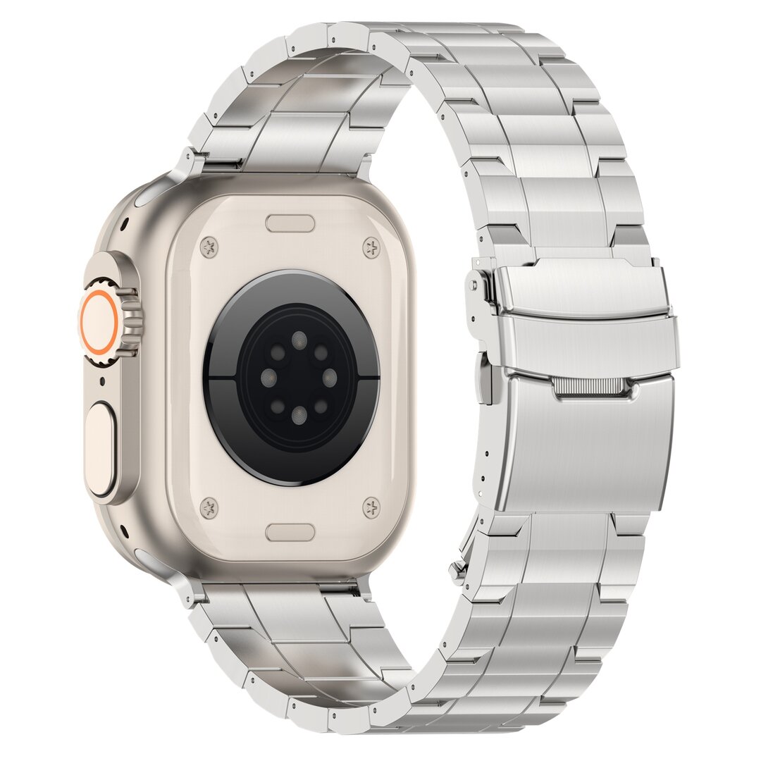 Titanium Premium Link Armband - Silber - Geeignet f&uuml;r Apple Watch 44mm / 45mm / 46mm / 49mm