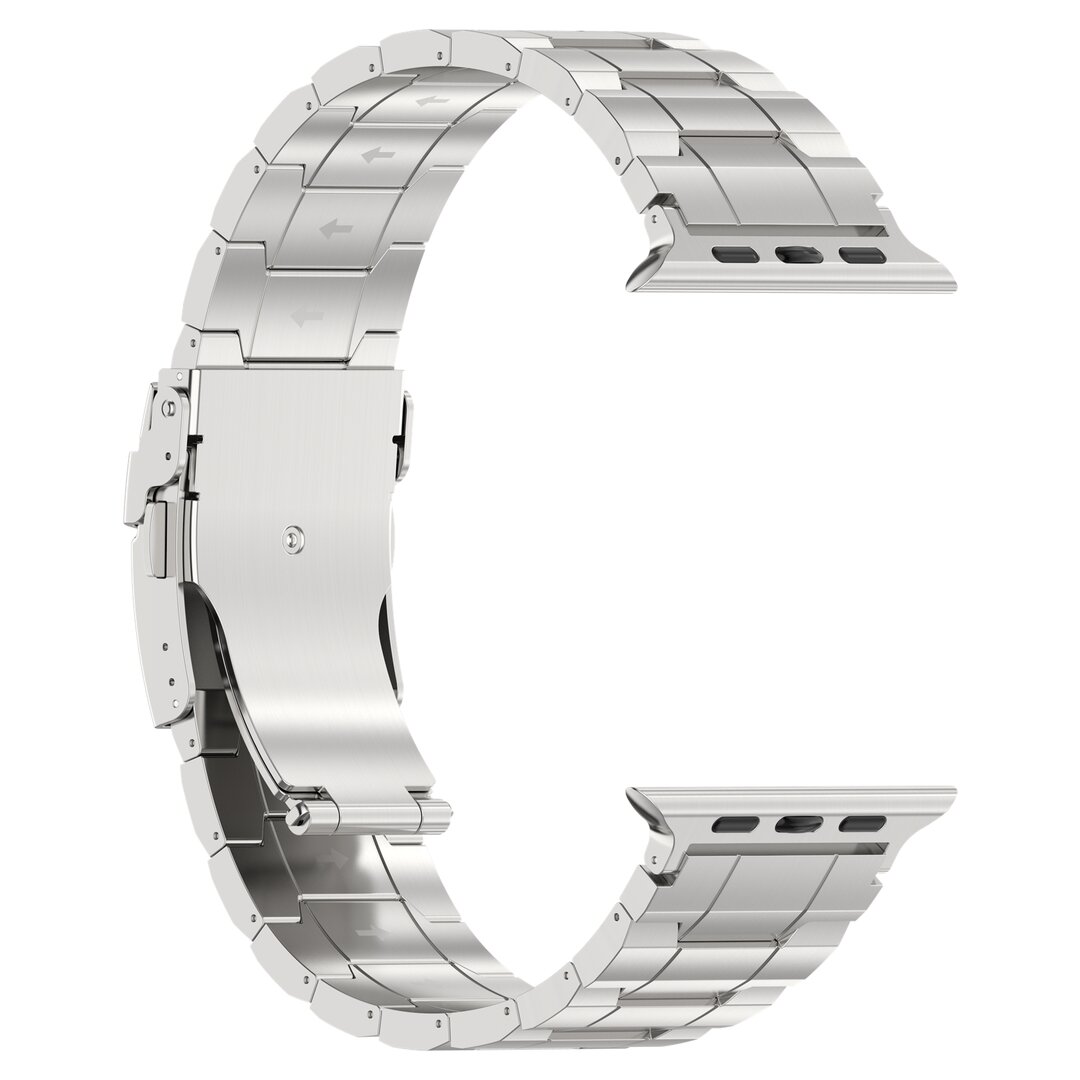 Titanium Premium Link Armband - Silber - Geeignet f&uuml;r Apple Watch 44mm / 45mm / 46mm / 49mm