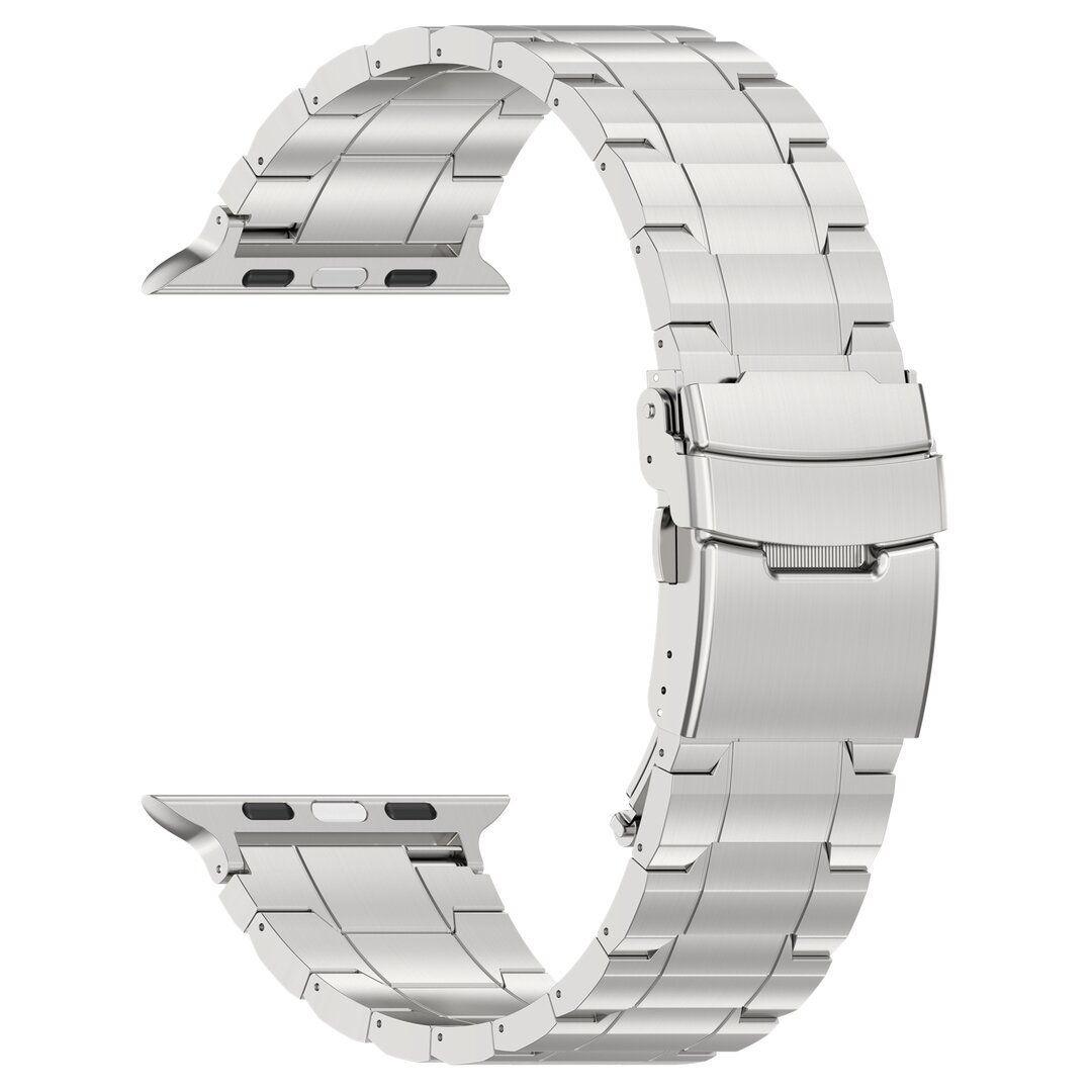 Titanium Premium Link Armband - Silber - Geeignet f&uuml;r Apple Watch 44mm / 45mm / 46mm / 49mm