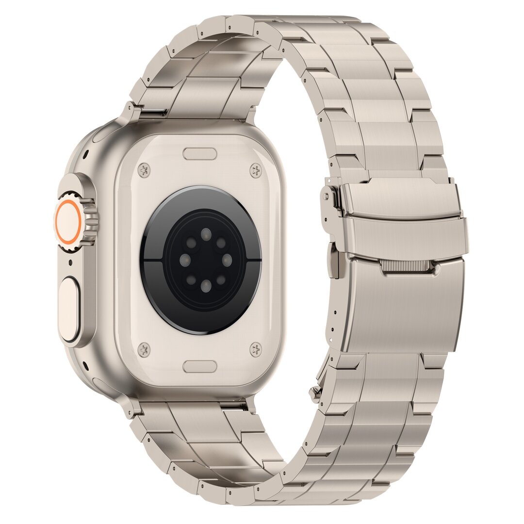 Titanium Premium Link Armband - Farbe Titanium - Geeignet f&uuml;r Apple Watch 44mm / 45mm / 46mm / 49mm