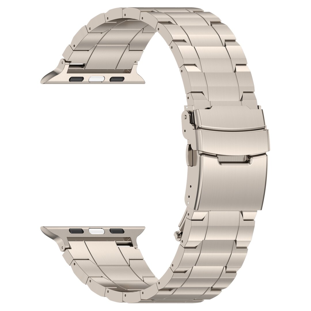 Titanium Premium Link Armband - Farbe Titanium - Geeignet f&uuml;r Apple Watch 44mm / 45mm / 46mm / 49mm