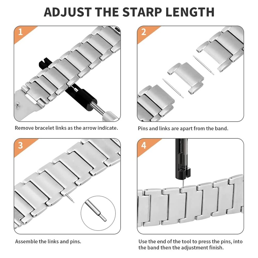 Titanium Gliederarmband - Silber - Passend f&uuml;r Apple Watch 44mm / 45mm / 46mm / 49mm