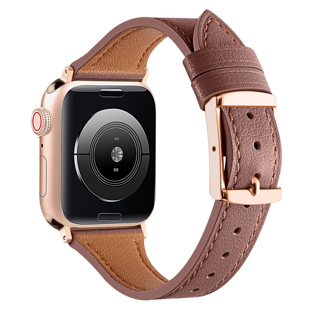 Lederarmband - Braun - Geeignet f&uuml;r Apple Watch 44mm / 45mm / 46mm / 49mm